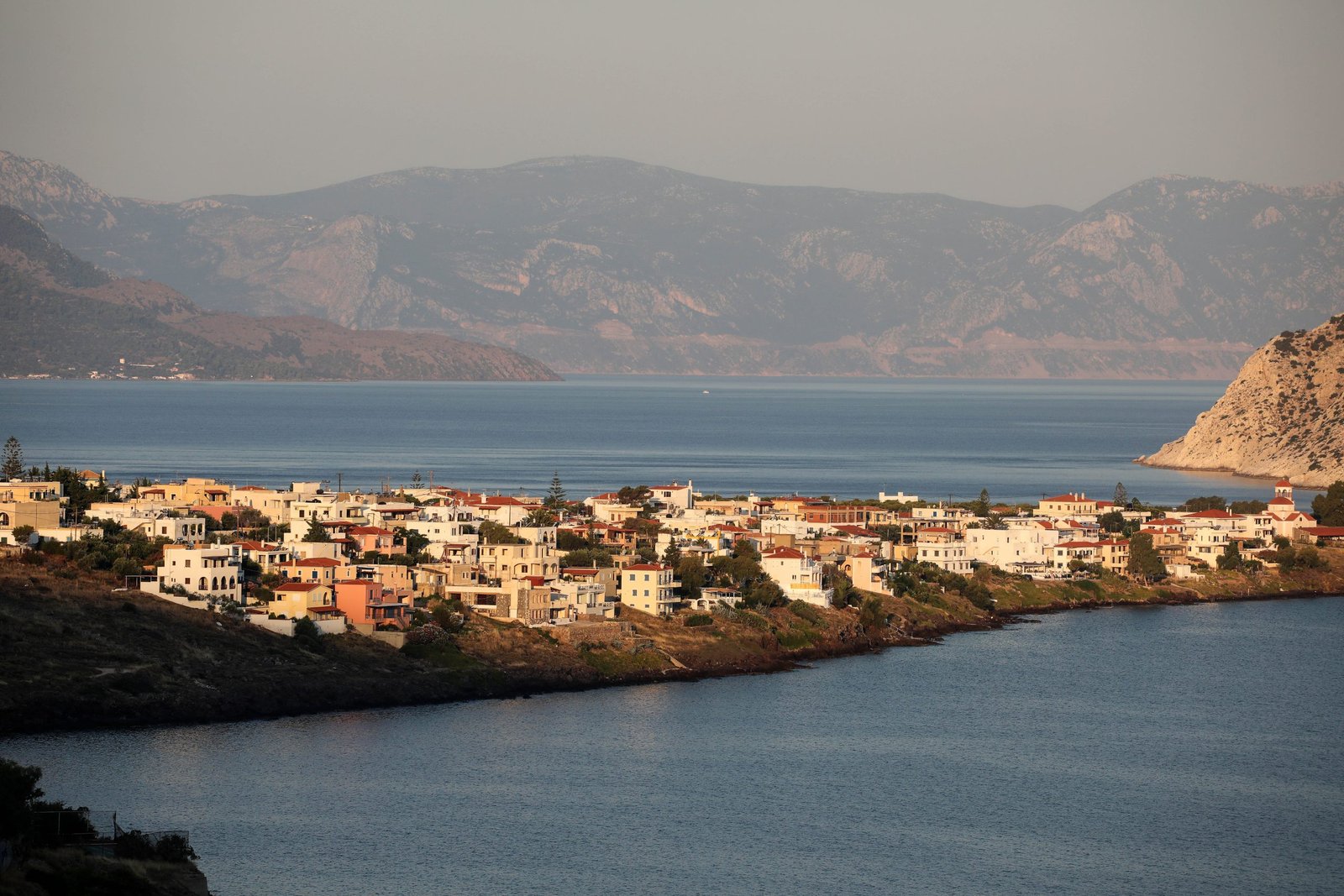 View of Perdika from Eucalyptus Villa