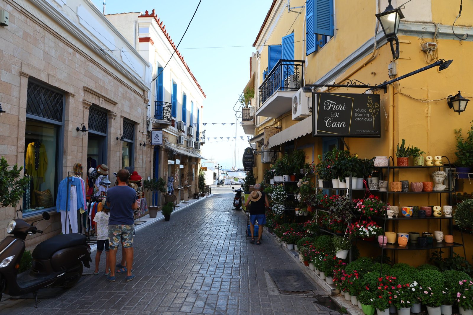Quiet street in Aegina Town, Greece