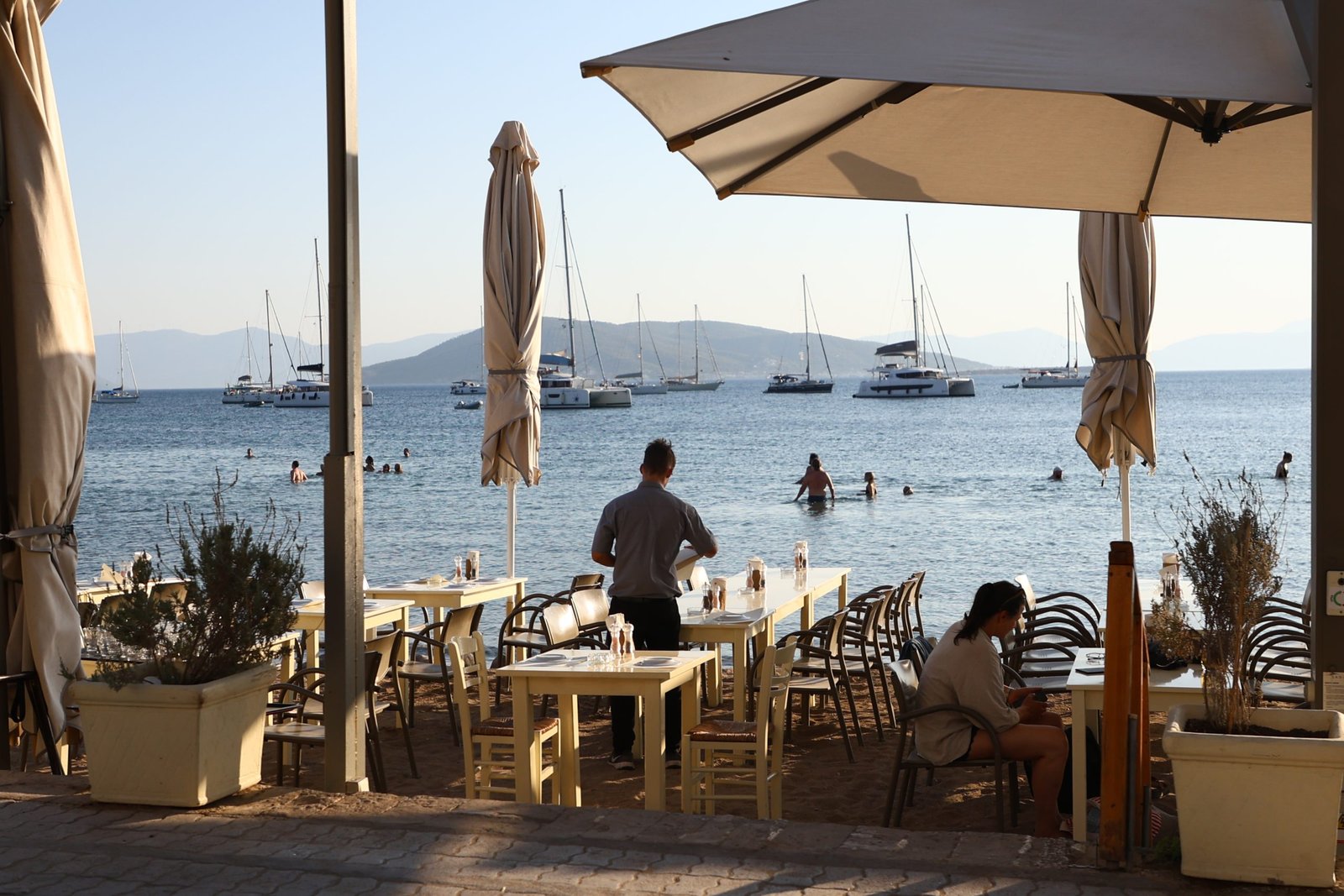 Tavern on the beach in Aegina Town